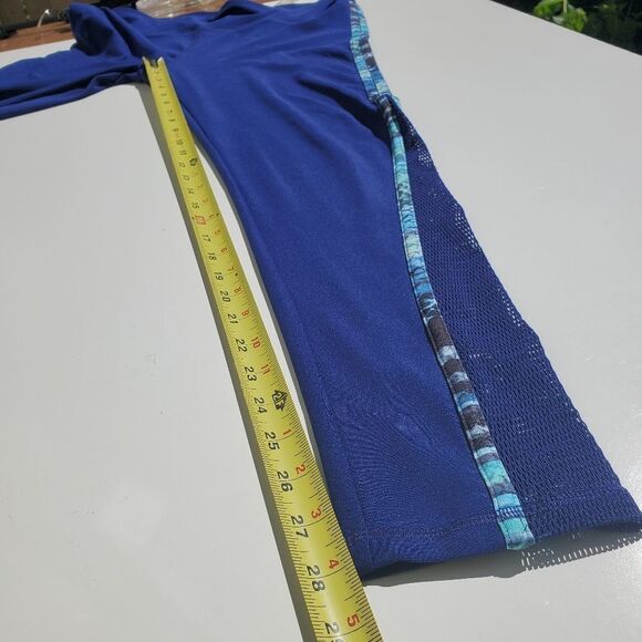 XL GOTTEX BLUE TROPICAL MESH LEGGINGS YOGA PANTS EXTRA LARGE - Picture 8 of 13